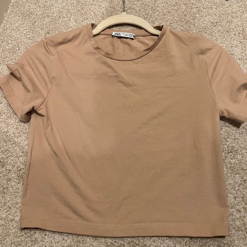 Zara Beige Crop Top